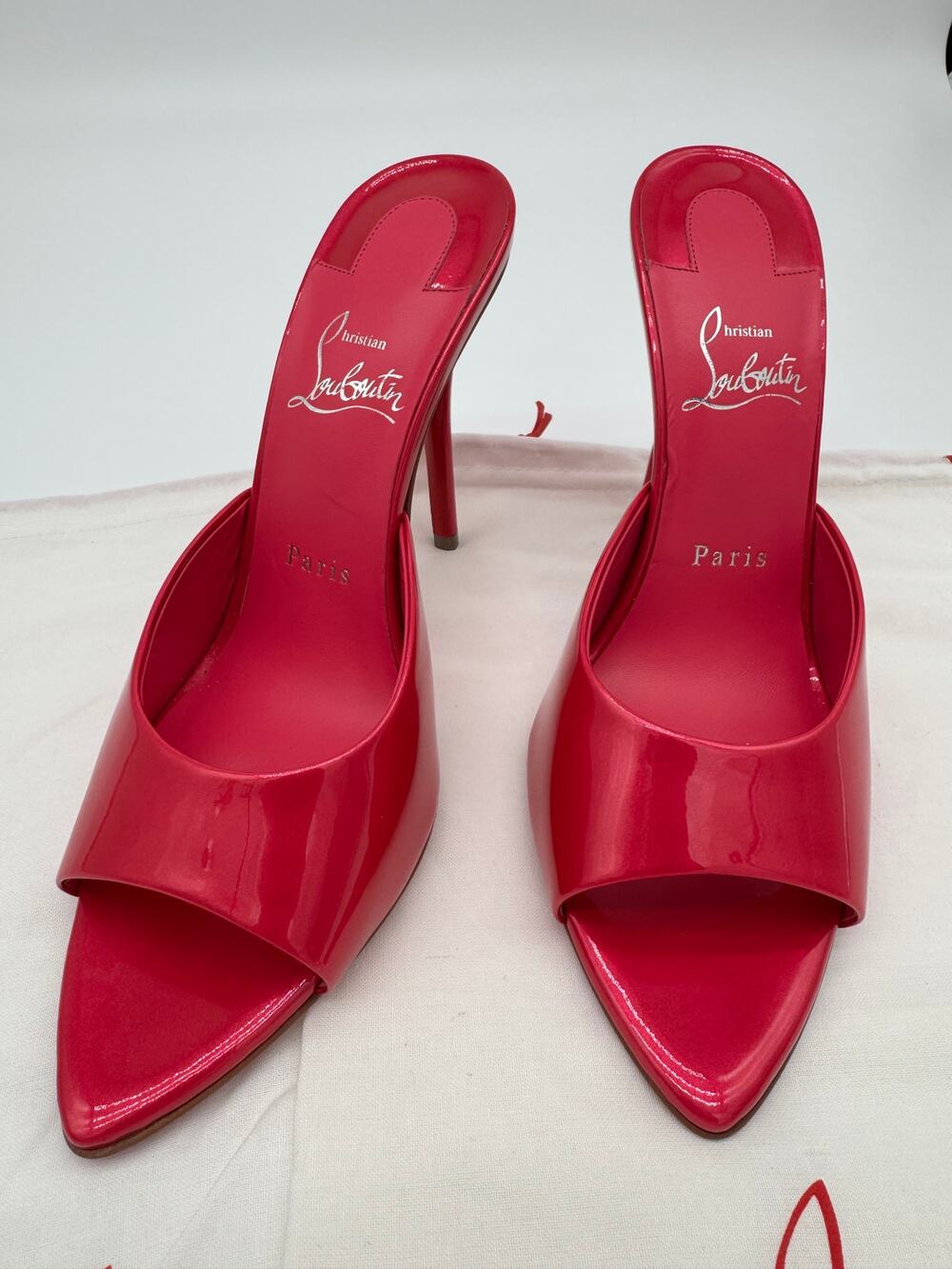 Christian Louboutin Miss Z patent leather mules